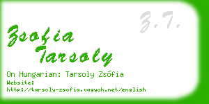 zsofia tarsoly business card